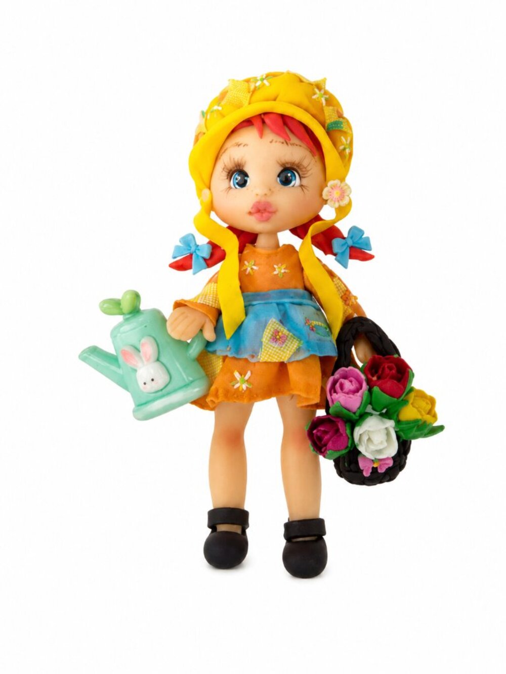 Handmade Garden Girl Doll Figure | Flex Porcelain DIY Centerpiece